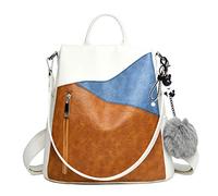 BUKESIYI Femme Sac a dos Sac a main Élégante Petit Marque Cuir Bandoulière Antivol FR78163 Marron