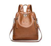 BUKESIYI Femme Sac a dos Sac a main Élégante Petit Marque Cuir Bandoulière Antivol FR78589 Marron