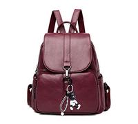 BUKESIYI Femme Sac a Dos Sac a Main Sac Seau Petit Marque Faux Cuir Sac bandouliere Antivol FR78126 Rouge Vineux