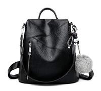 BUKESIYI Femme Sac a Dos Sac a Main Sac Seau Petit Marque Faux Cuir Sac bandouliere Antivol FR78163 Noir