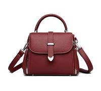 BUKESIYI Femme Sac bandouliere Sacs a main Petit Cuir Menotte Mode épaule Sacoche FR77439 Rouge Vineux