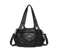 BUKESIYI Femme Sac bandouliere Sacs a main Petit Cuir Menotte Mode épaule Sacoche FR77445 Noir