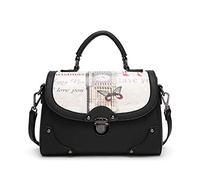 BUKESIYI Femme Sac bandouliere Sacs a Main Petit Cuir Sacs Menotte Sacs épaule Sacoche Mode FR77101 Noir