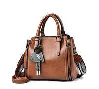 BUKESIYI Sac Femme Bandoulière Sacs à Main Petit Cuir Sacs Menotte Sacs Épaule Sacoche Mode CCFR77139 Marron