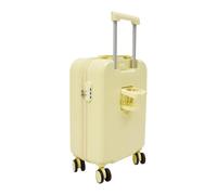 BUKGOCUMN Bagages à main avec support de téléphone et chargeur, valise de voyage universelle à roulettes, grand bagage à carreaux, pour tourisme, voyage d'affaires, vacances, jaune clair, 50,80 cm