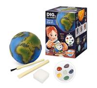 BUKI France - Dig a Planet Terre - Creuse et déterre 6 Vraies Pierres Dont améthyste, Sodalite et Opale - Kit fouille Enfant dès 8 Ans - Planète à déterrer - 446