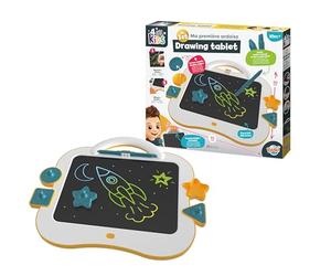 BUKI France - Ma première Ardoise - Tablette LCD pour Les Tout-Petits - 35x30 cm avec Stylet Double Pointe et 4 Tampons Silicone - Écran Multicolore Effaçable - Léger et Transportable - Dès 18 Mois