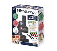 BUKI France - Microscope Enfant 100x 300x 600x - 20 Expériences Scientifiques - Lames prêtes à Observer - Kit Complet dès 7 Ans - MR450
