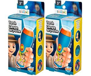 Buki - Mini Sciences Lampe de Poche pour Enfants, avec Lumière LED, Idéal pour Explorer (Lot de 2)