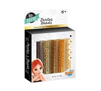 Buki - PE009 - Perles - tubes dorés/marron