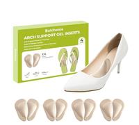 Bukihome Demi Semelles Chaussures Femme - 4 paires Semelles Gel Coussinet Plantaire Avant Pied, Coussinets Plantaires et Pour Talons, Soulagement de la douleur au pied，0.3inch，Beige