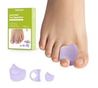 Bukihome éparateur d'orteils - Lot de 6 séparateurs d'orteils pour oignons avec extrait de lavande - Correcteur d'orteils pour orteils en marteau, réaligne les orteils tordus (Multi-Size, Lavender)