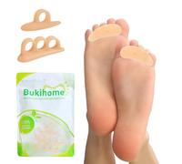 Bukihome Hammertoe Correcteur d'orteils en gel - 12 pièces de soutien pour homme et femme - Realign Bent, Crooked, Curled, Claw, Hammer Toes - Beige, multi-tailles