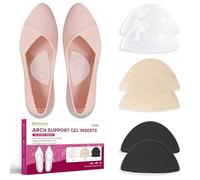 Bukihome Inserts de soutien de la voûte plantaire - Design anti-gravité - 3 paires de coussinets adhésifs en gel pour les pieds plats - Pour femmes et hommes - Semelles de soutien de la voûte