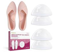 Bukihome Inserts de soutien de l'arche pour fasciite plantaire - Design anti-gravité - 2 paires de coussinets adhésifs en gel pour femmes et hommes - Semelles de soutien de la voûte haute pour pieds