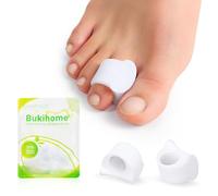 Bukihome Lot de 10 séparateurs d'orteils en gel pour femme - Pour chevauchement des orteils, oignons, alignement du gros orteil, soulagement de l'oignon(Blanc,Medium)