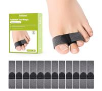 Bukihome Lot de 12 redresseurs d'orteils en tissu réutilisables - Protègent et lissent les orteils martelés，Correcteur d'orteils Realign Bent,Curled,Crooked,Claw,orteils，Black