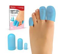 Bukihome Lot de 16 protège-orteils en gel pour homme et femme - Coussinets et protègent pour soulager les ongles manquants ou incarnés, cors, ampoules, orteils en marteau (3 tailles, bleu)
