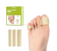 Bukihome Lot de 3 tubes d'orteils coupables - Protections d'orteils en mousse pour cors, callosités, ampoules - Tissu et doublure en gel respirant pour soulager la douleur à la pression - Blanc