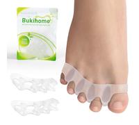 Bukihome Lot de 4 paires de séparateurs d'orteils en gel souple pour corriger les oignons, pour soulager thérapeutique de la fasciite plantaire, des douleurs au pied pour homme et femme, couleur