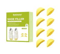 Bukihome Lot de 4 paires d'inserts de remplissage de chaussures pour chaussures trop grandes, coussins de talon pour femme, inserts d'orteils, réducteur de taille, coussins pour femme, jaune, M