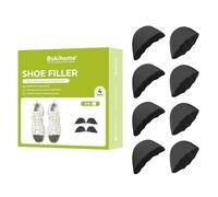 Bukihome Lot de 4 paires d'inserts d'orteils pour chaussures trop grandes, réducteur de taille de chaussure pour s'adapter aux chaussures, noir, taille L