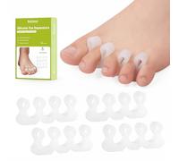 Bukihome Lot de 4 séparateurs d'orteils en gel amélioré - Écarteurs d'orteils de pédicure pour séparer les ongles des orteils ou des ongles - Écarteur d'orteils pour redresser les orteils qui se