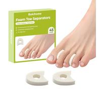 Bukihome Lot de 45 séparateurs d'orteils en mousse respirants pour réduire la friction et soulager les douleurs du maïs, corrigent les orteils qui se chevauchent - (Blanc)