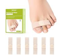 Bukihome Lot de 6 redresseurs d'orteils en tissu réutilisables pour protéger et redresser les orteils en marteau, correcteur d'orteils pour homme et femme, réaligner, courbé, torsadé, griffe (beige