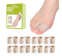 Bukihome Lot de 8 séparateurs d'orteils pour orteils qui se chevauchent, correcteur de bunion en gel et séparateurs d'orteils en tissu pour femmes et hommes, soulagement de l'os