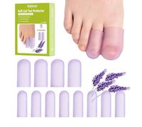 Bukihome Protection Orteil Silicone - 12 Pack Toe Protector Toe Cap - Protege orteil silicone pour soulager la douleur, protéger les orteils contre les cors et les callosités (Lavender, 4L+8S)