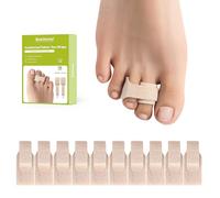 Bukihome redresseur orteil en marteau - 10 Pcs correcteur d'orteils pour hommes/femmes, bandages pour orteils - Réaligne les orteils tordus, recourbés, déformés, en griffe ou en marteau(L, beige)