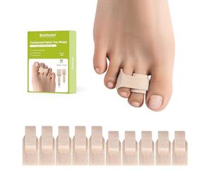 Bukihome redresseur orteil en marteau - 10 Pcs correcteur d'orteils pour hommes/femmes, bandages pour orteils - Réaligne les orteils tordus, recourbés, déformés, en griffe ou en marteau(5L+5S, beige)