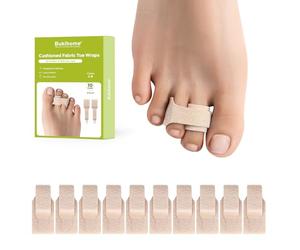 Bukihome redresseur orteil en marteau - 10 Pcs correcteur d'orteils pour hommes/femmes, bandages pour orteils - Réaligne les orteils tordus, recourbés, déformés, en griffe ou en marteau(10S, beige)