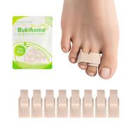 Bukihome redresseur orteil en marteau - 8 Pcs correcteur d'orteils pour hommes/femmes, bandages pour orteils - Réaligne les orteils tordus, recourbés, déformés, en griffe ou en marteau(L, beige)