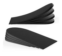 Bukihome Semelles pour éperon calcanéen - Semelles intérieures pour tendon d'Achille - 4 couches de coussinets de talon réglables pour fasciite plantaire, éperon calcanéenne, semelles de talon (noir