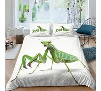 BUKISA Mante Religieuse Housse De Couette Insectes Parure De Lit 3D Romantiques Imprimée, Microfibre Breathable avec 1 Taies d'oreiller pour Convient Aux Enfants Et Aux JeunesKing(220x240cm)