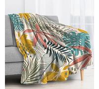 BUKITA Plaid Plante Couverture Polaire 220x240 Coloré - Plaid Lit Hiver, Couverture 2 Personnes en Flanelle Chaud et Doux, Couvertures et Plaids pour Canapé et Lit, Jeté de Canape Grande Taille