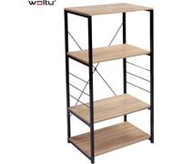 Bukkitbow - Armoire de cuisine / étagère de stockage - grande capacité de charge - 4 étagères - design moderne - 60x40x123cm - bois foncé