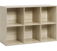 BukkitBow - bibliothèque décorative avec 6 cubes de rangement - bibliothèque indépendante - meuble peu encombrant - bois de chêne clair
