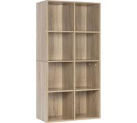 BukkitBow - Bibliothèque en bois avec 8 cubes de rangement - Organisateur de bibliothèque autonome - meuble peu encombrant - Chêne clair