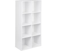 BukkitBow - Bibliothèque en bois avec 8 cubes de rangement - Organisateur de bibliothèque autonome - Meuble peu encombrant - Blanc