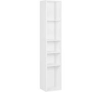 Bukkitbow - bibliothèque indépendante avec 5 cubes - vitrine/organisateur pour le salon - 30 x 151 x 26 cm - Blanc