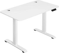 Bukkitbow - Bureau assis/debout en métal - réglable en hauteur avec 2 moteurs/anti-collision - avec passages de câbles et serrures à mémoire - blanc