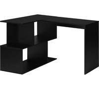 Bukkitbow - bureau moderne avec rangement - bureau d'angle blanc ou noir - design stable et spacieux - 100x40 - noir