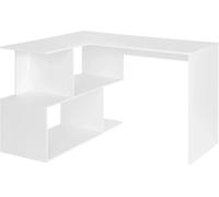 Bukkitbow - bureau moderne avec rangement - bureau d'angle blanc ou noir - design stable et spacieux - 100x40cm - Blanc