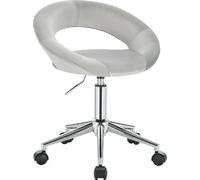 Bukkitbow - chaise de bureau réglable - velours épais rembourré - design ergonomique - pivotant à 360° - gris clair