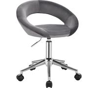 Bukkitbow - chaise de bureau réglable - velours épais rembourré - design ergonomique - pivotant à 360° - gris foncé