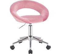 Bukkitbow - Chaise de bureau réglable - velours épais rembourré - design ergonomique - pivotant à 360° - Rose