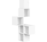 Bukkitbow - Etagère d'angle / Etagère murale - Bibliothèque cubique moderne - Etagère de rangement et de décoration - 48x120x48cm - Blanc